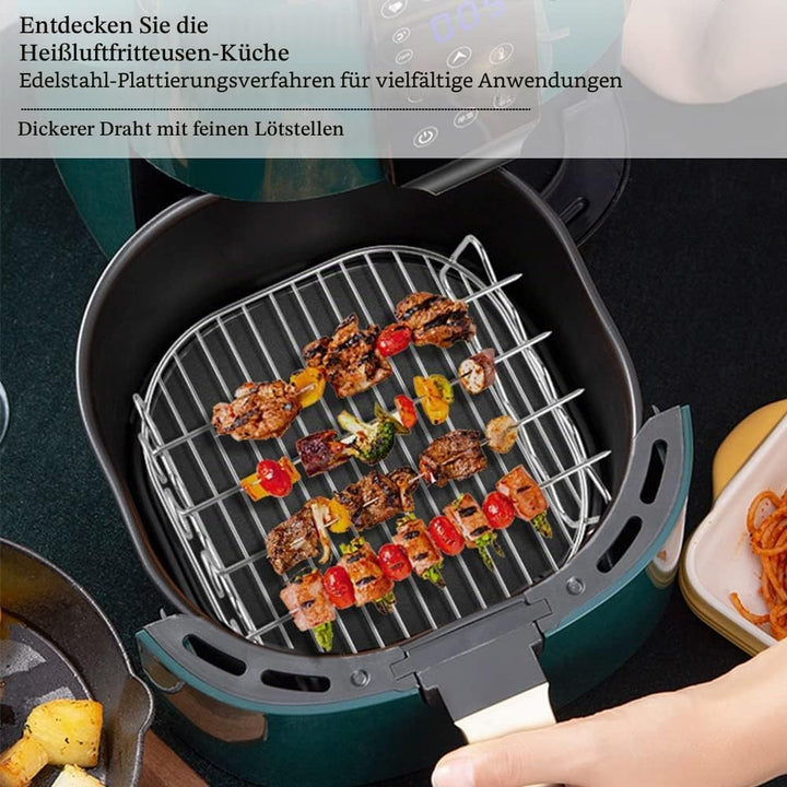 Heissluftfritteuse Zubehör, dellyy Airfryer Zubehör, Air Fryer Rack 17 cm, Rack Heissluftfritteuse,
