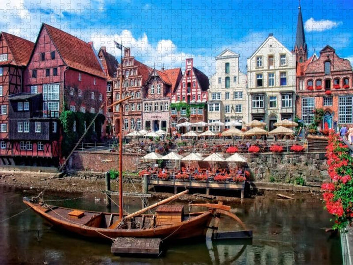 CALVENDO Puzzle Lüneburg und Lüneburger Heide 1000 Teile Lege-Grösse 64 x 48 cm Foto-Puzzle Bild von