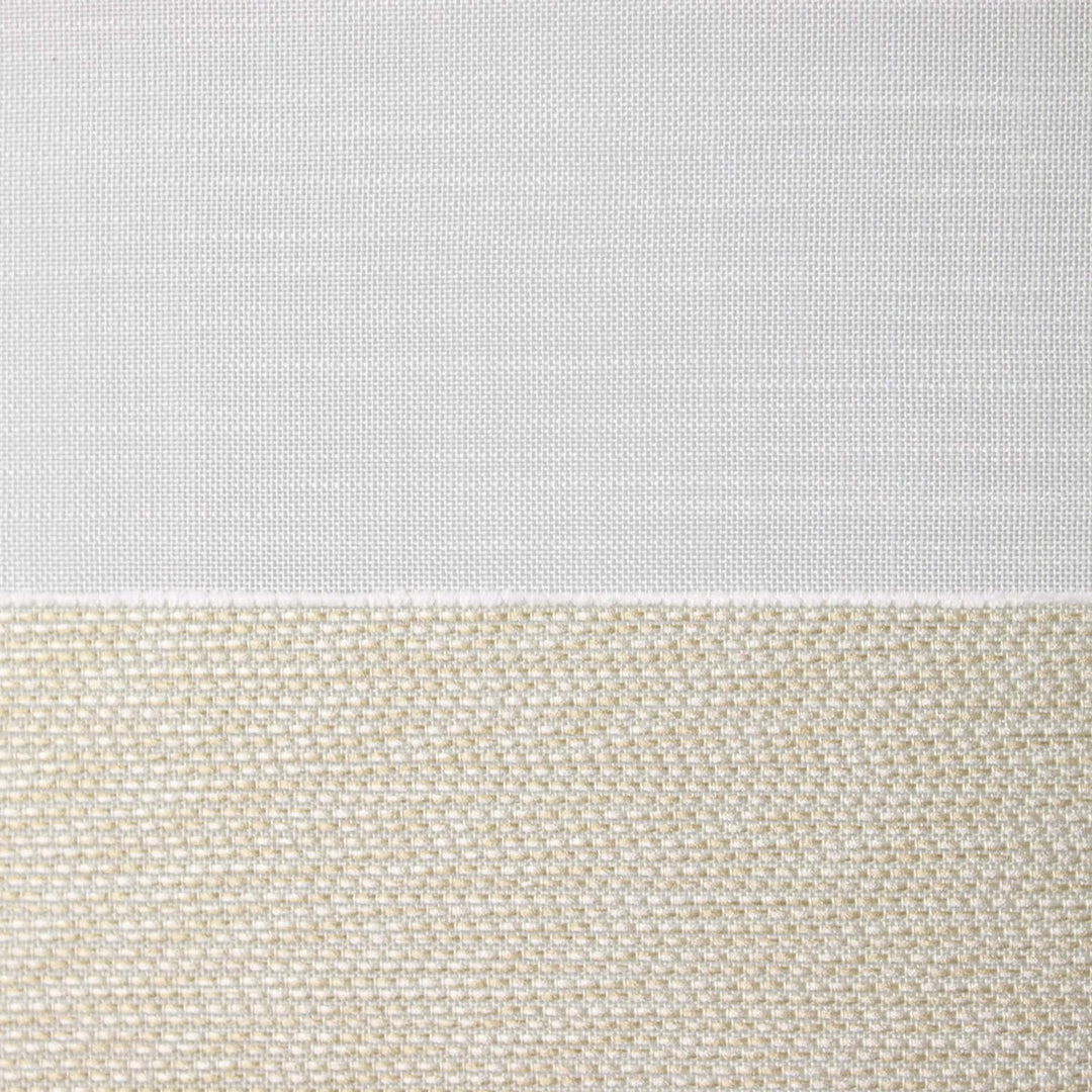 Decocompany Home Design Mini Flächenvorhang Set beige weiss 2280-13 | 3 Teile | Scheibengardine Gesa