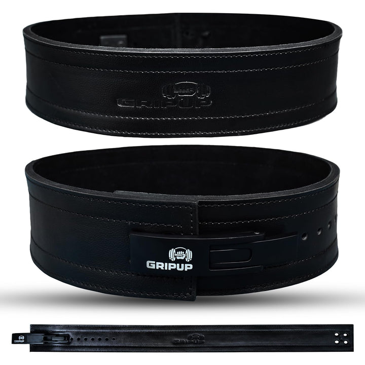 Powerlifting Gürtel 10mm Echtleder mit Hebelschnalle – 4” Gewichthebergürtel für Squats, Kreuzheben