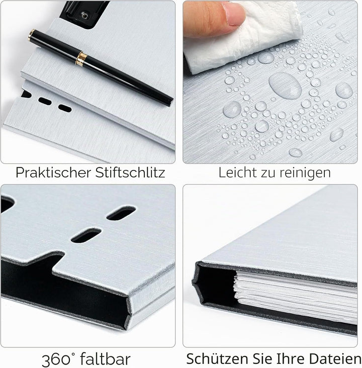A4 Klemmbrett Ordner, 5 Pack Faltbare A4 Klemmbretter mit Tasche, A4 Klemmbretter Klemmbrett für Ges