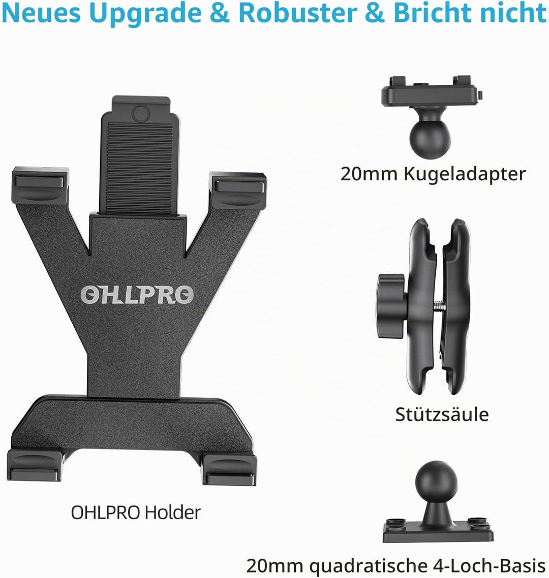OHLPRO Robuste Bohrbasis Tablet Halterung Auto, Armaturenbrett Tablet Halterung für 17-33cm iPad Pro