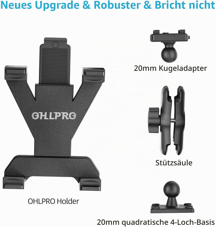 OHLPRO Robuste Bohrbasis Tablet Halterung Auto, Armaturenbrett Tablet Halterung für 17-33cm iPad Pro