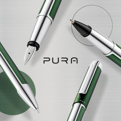 Pelikan 817431 Kugelschreiber Pura, Waldgrün, 1 Stück inklusive Grossraummine vom Typ Pelikan 337 Wa