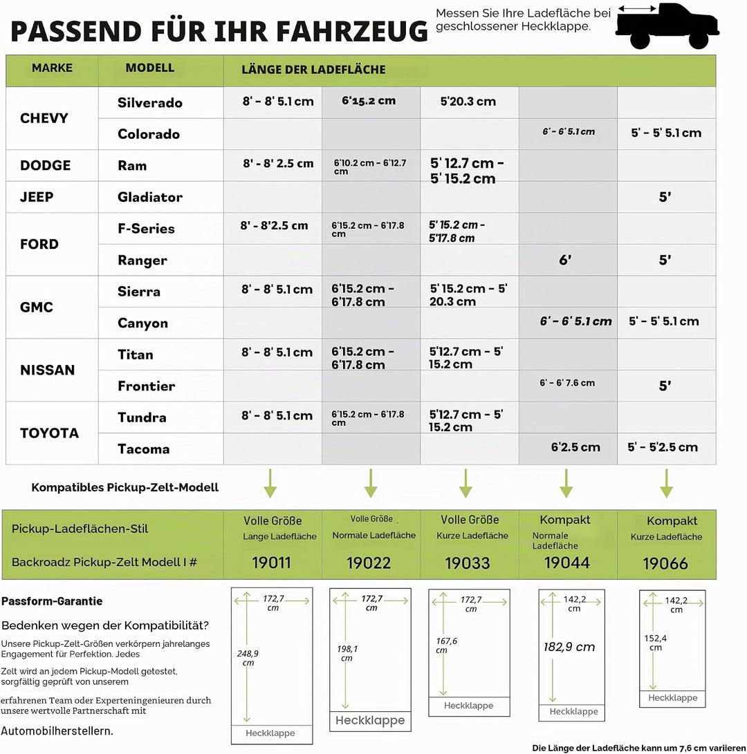 Napier Backroadz LKW-Bett mit wasserdichter Materialbeschichtung, bequemes und geräumiges 2-Personen