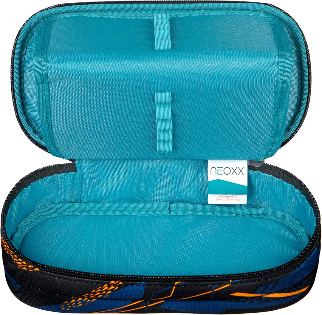 neoxx - Jump Schlamperbox - Recycelte PET-Flaschen, Hauptfach mit Reissverschluss, 10 Stifteschlaufe