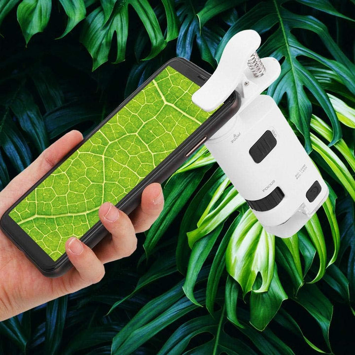 Mikroskop Lupe,Handy Mikroskop Objektiv mit 80-120-fach Einstellbarer Zoom-LED Handy-Mikroskop Mini-