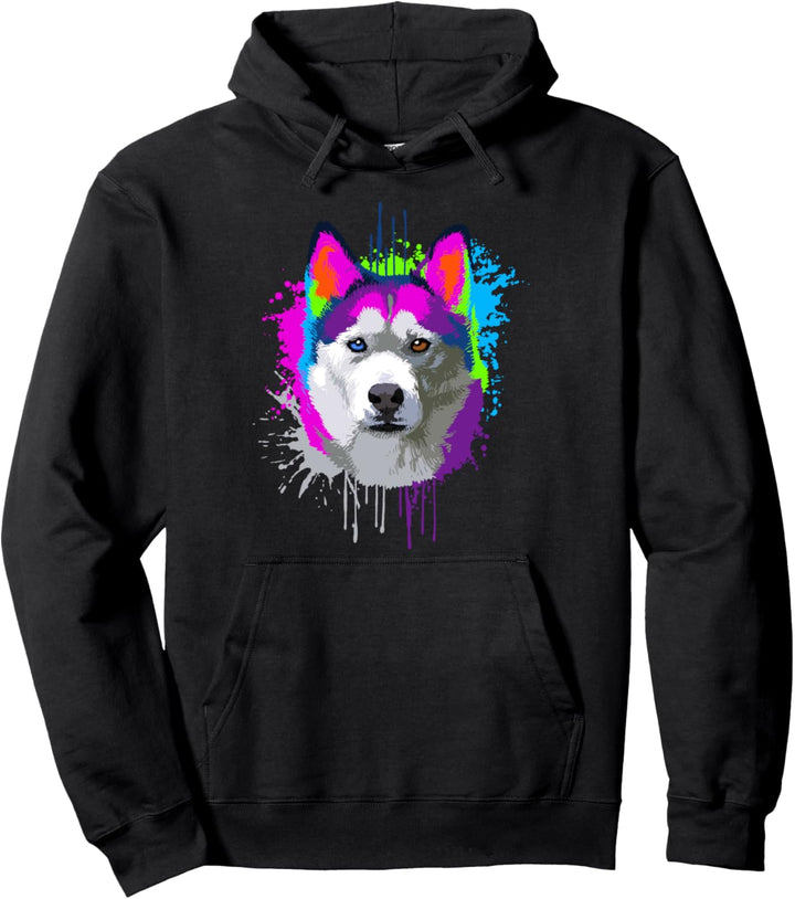 Splash Art Siberian Husky Hundehalter Geschenkidee Hunde Pullover Hoodie