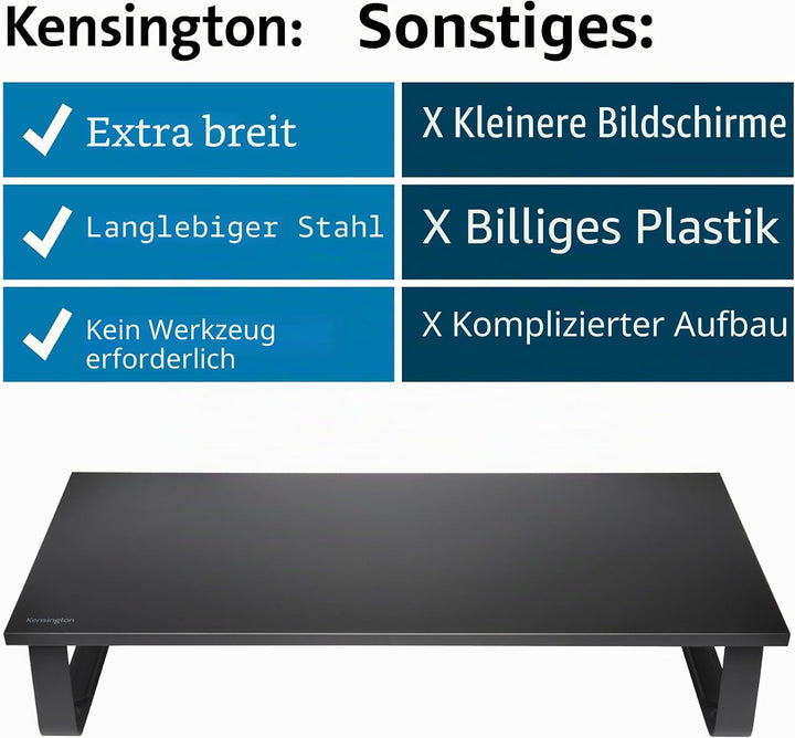 Kensington Extra breiter Monitorständer für Schreibtische. Grosser Computerständer/Monitorständer/Sc