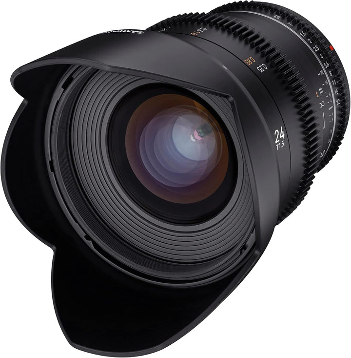 Samyang MF 24mm T1,5 VDSLR MK2 Canon RF – lichtstarkes T1,5 Weitwinkel Cine- und Video Objektiv für