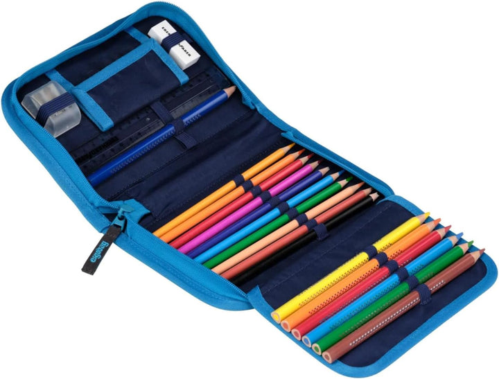 ergobag Federmäppchen Set 22-teilig, Lyra Buntstifte, Stundenplan-Fach, Kleingeld Fach, Lineal Bäras