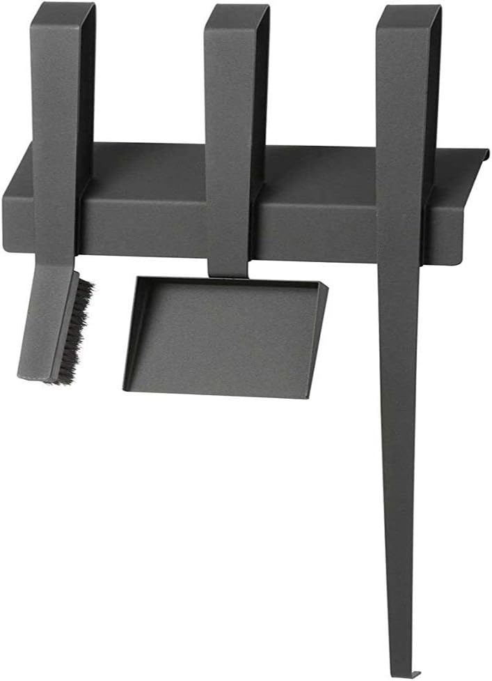 Kaminbesteck Ofenbesteck Wandmontage Ofenset Schwarz beschichtet Stahl 3-teilig
