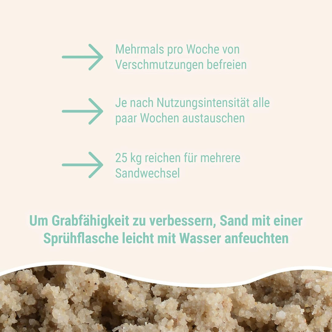 Schicker Mineral – 25 kg Buddelsand für Kaninchen & Hasen – kantengerundet für sensible Pfoten – rei