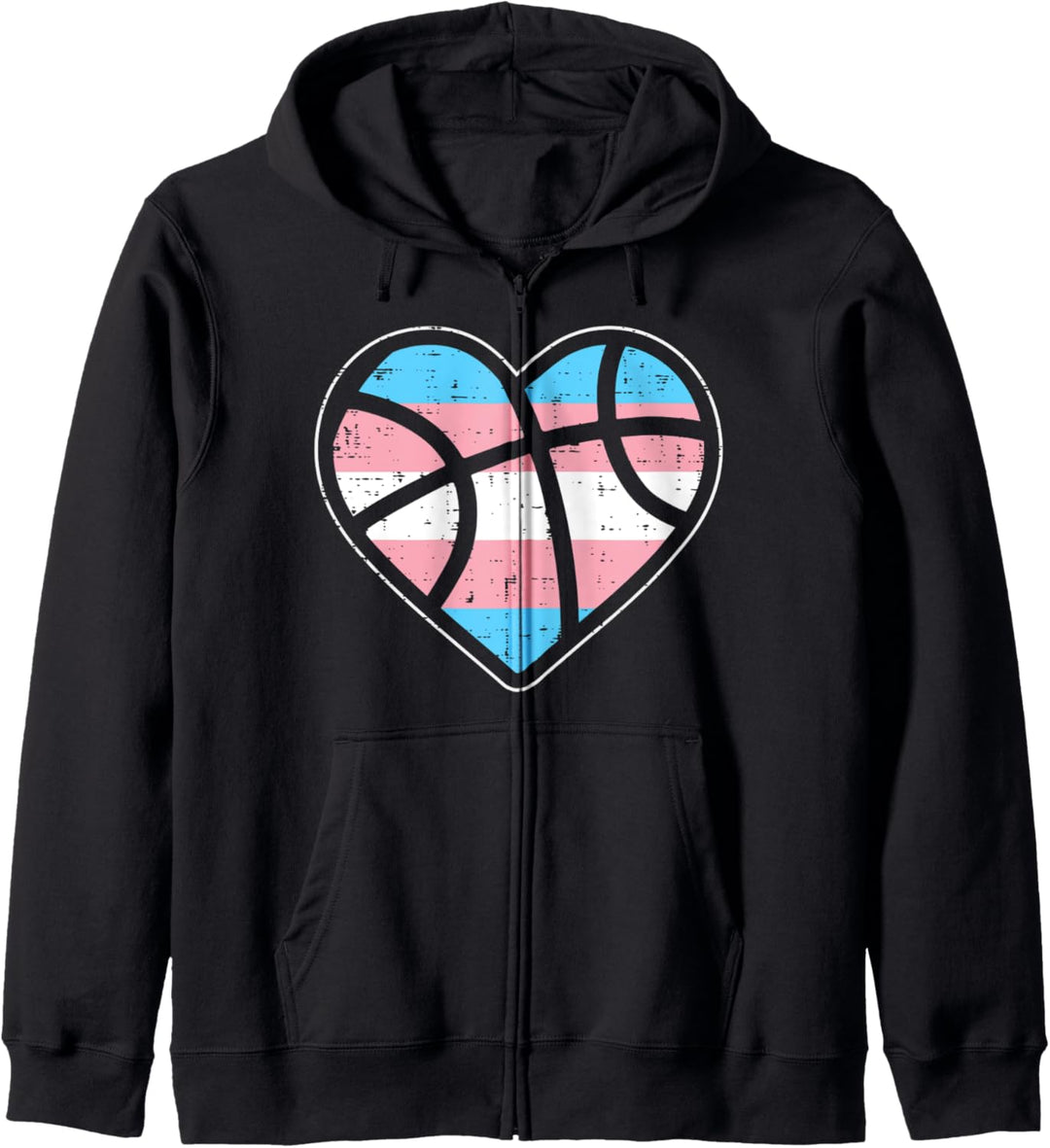 Basketball Heart Transgender Transsexual Trans Pride Flag Kapuzenjacke