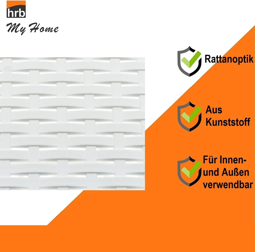 HRB Wäschekorb Plastik Rattan Optik, 40 L Wäsche Box Volumen, Wäschesammler mit 58,5 x 39 x 26 cm Au