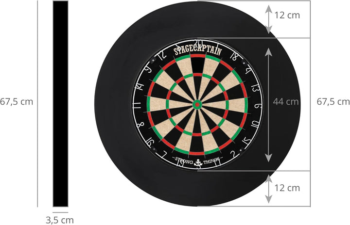 Stagecaptain SUR-450 BK Dartring - Surround für Steeldarts aus 3,5 cm dickem PU-Schaum - Schützt Wan