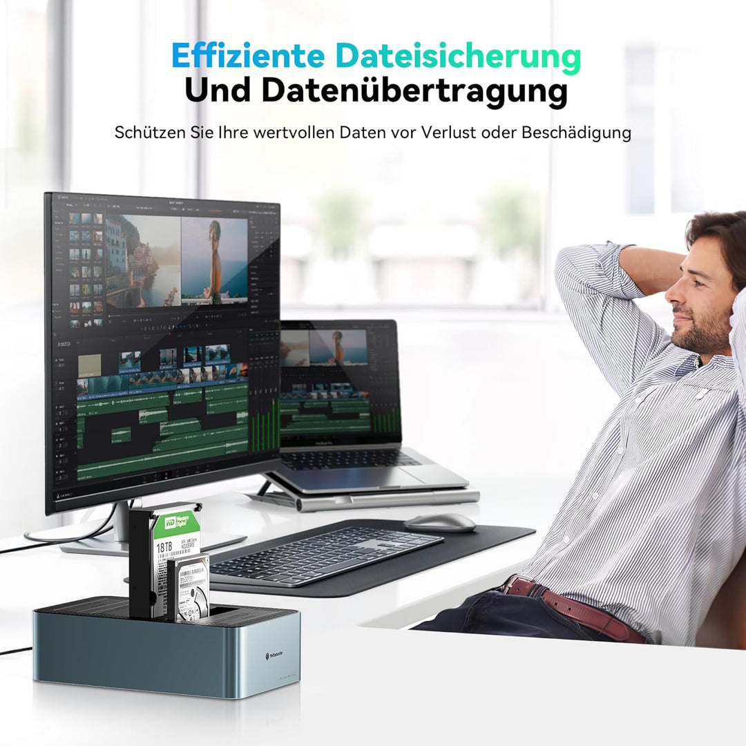 Yottamaster 5 Bay Offline-Klonen Festplatten Dockingstation Aluminium für 2,5/3,5 Zoll, USB 3.2 Gen1