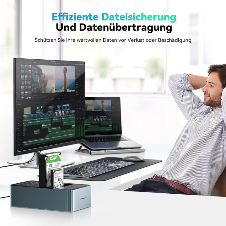 Yottamaster 5 Bay Offline-Klonen Festplatten Dockingstation Aluminium für 2,5/3,5 Zoll, USB 3.2 Gen1