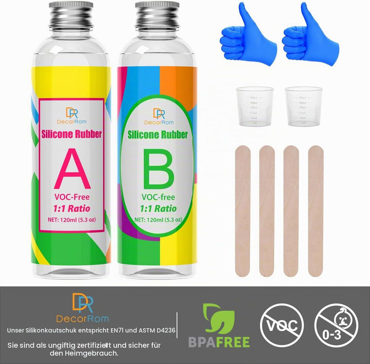 Silikon Kautschuk - 10.6oz/240ml Flüssig Silikon zur Form Herstellung, DIY Harzformen - Einfaches 1: