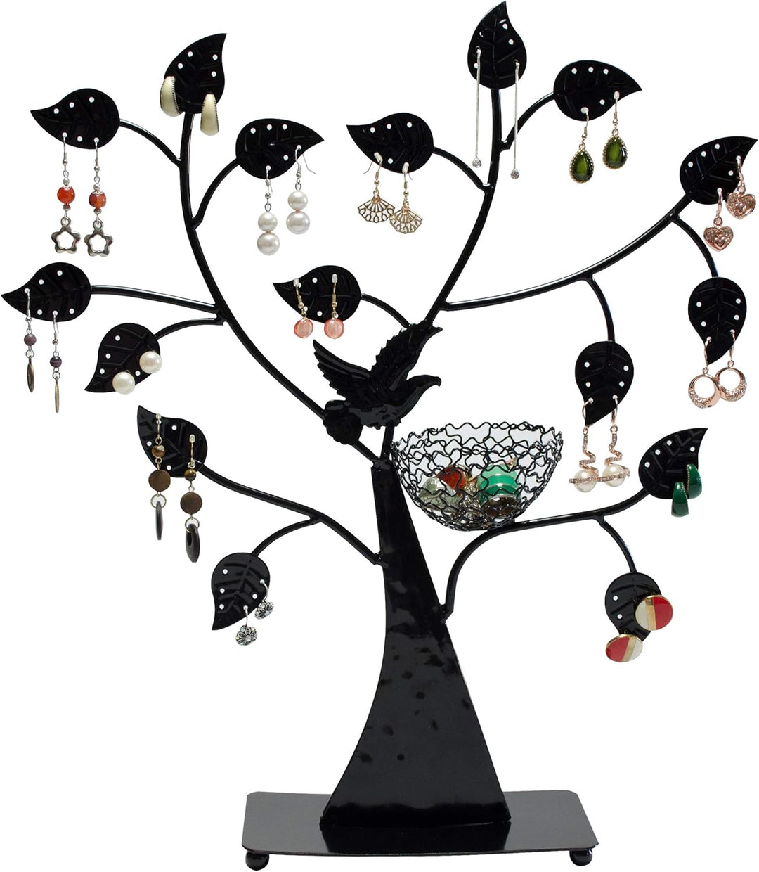 LAUBLUST Schmuckständer im Schmuckbaum Design - ca. 43x39x8 cm, Schwarz - Dekorativer Metall Schmuck