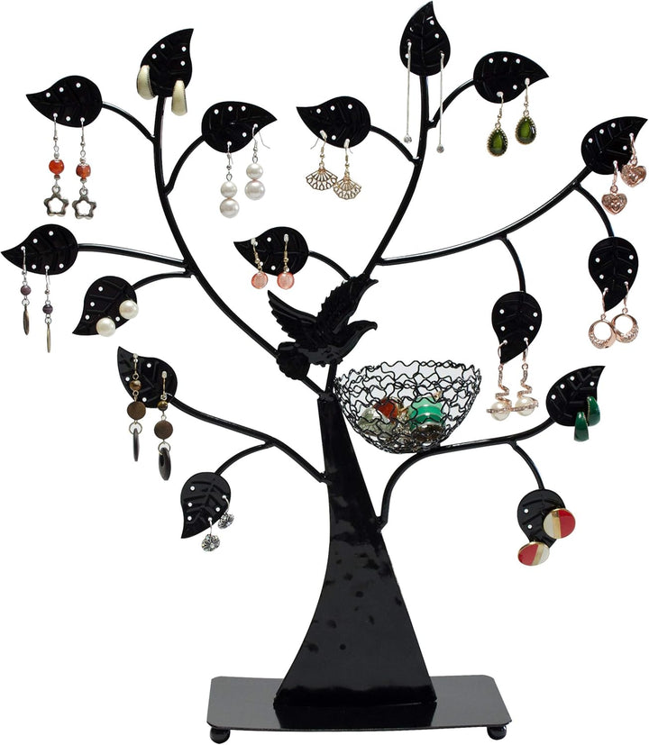 LAUBLUST Schmuckständer im Schmuckbaum Design - ca. 43x39x8 cm, Schwarz - Dekorativer Metall Schmuck