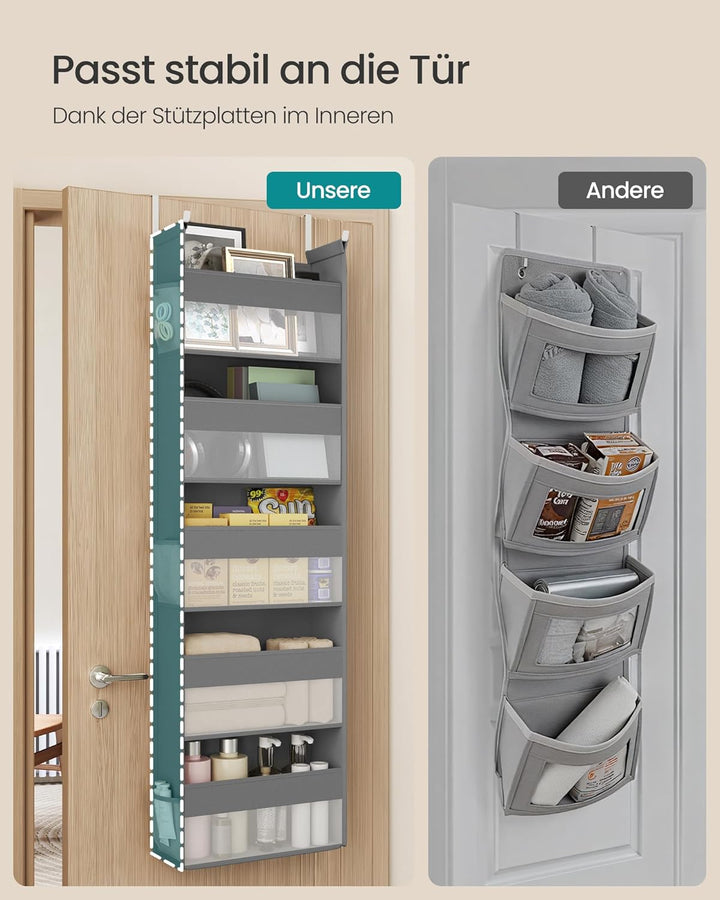 SONGMICS Hängeorganizer, Hängeregal, Tür-Organizer, Hängeaufbewahrung, Türregal Stoff, transparentes