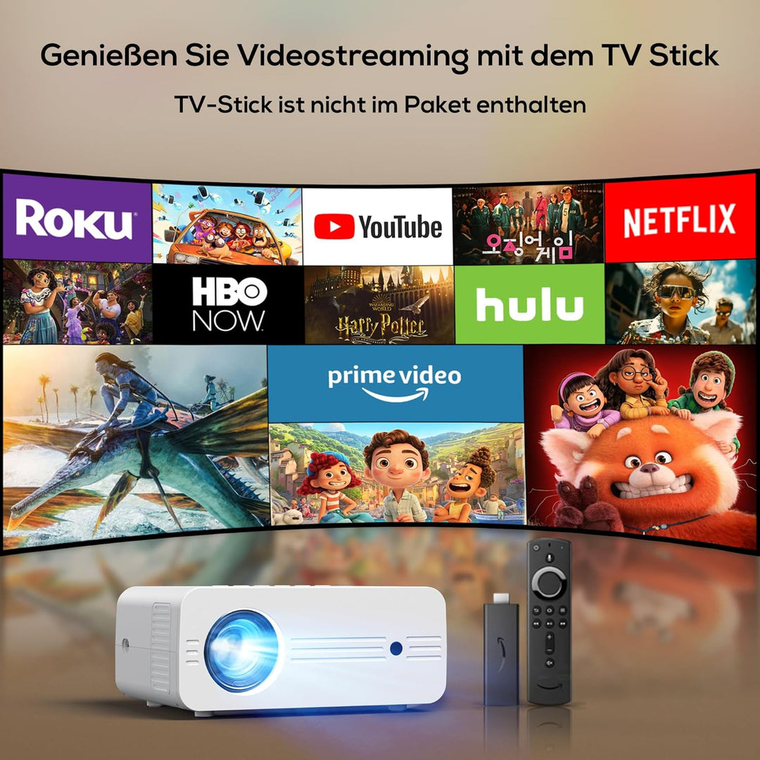Beamer, AKIYO 7500 Lumen WiFi Mini Beamer Full HD, Native 1080P Full HD Heimkino Video Beamer, HiFi-