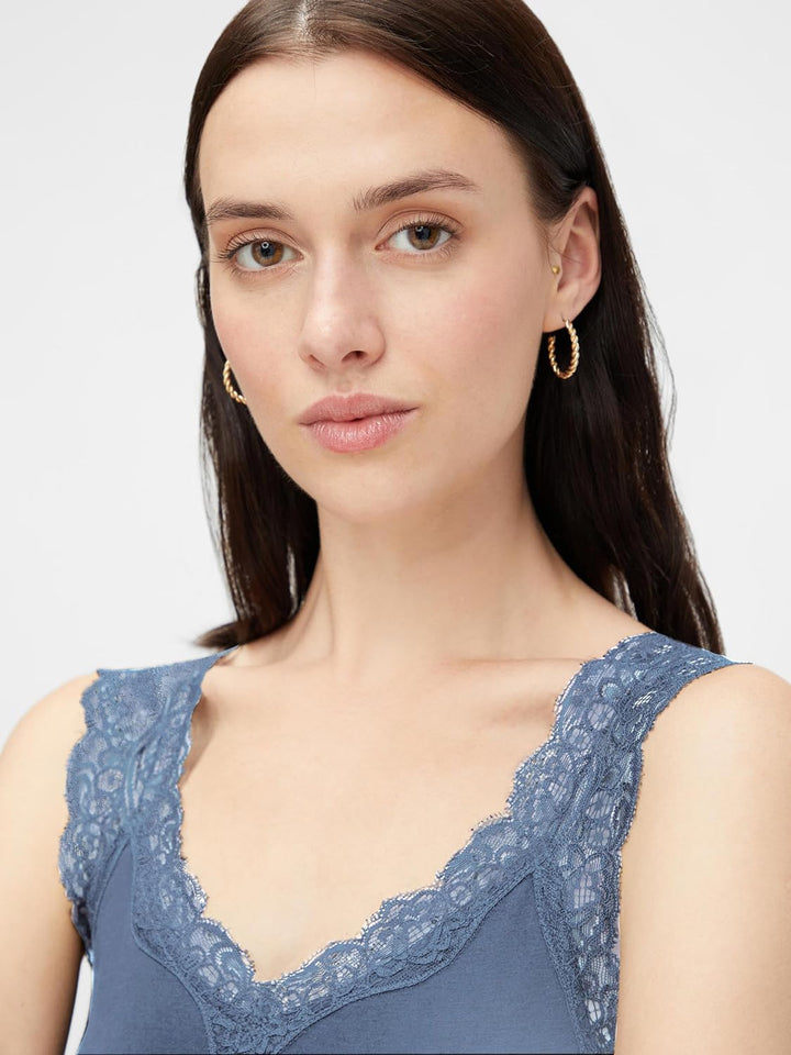 PIECES Damen Pcbarbera Lace Noos Bc Top S 1x Desert Sage, 1x Balsam Green, 1x China Blue, S 1x Deser