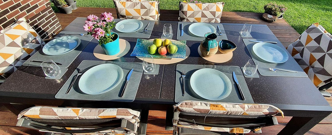 Nikalaz Platzsets und Untersetzer aus Recyceltem Leder Tisch-Sets, 2 Stück Tischsets, Platzdeckchen