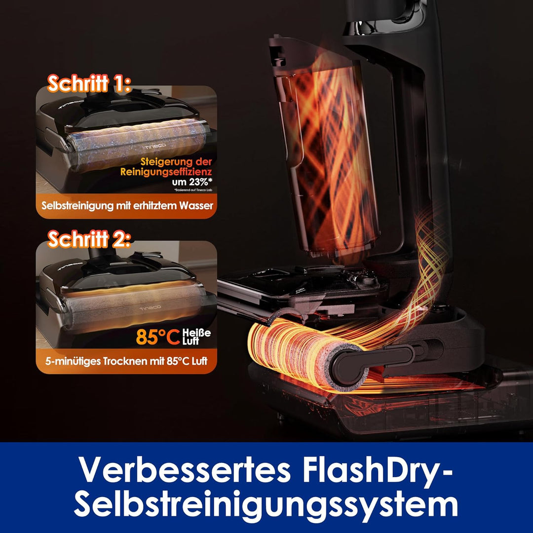 Tineco Floor ONE S7 Stretch Ultra Nass Trockensauger, 180° Lay-Flat Nasssauger, 85°C 5 Min Flashdry-