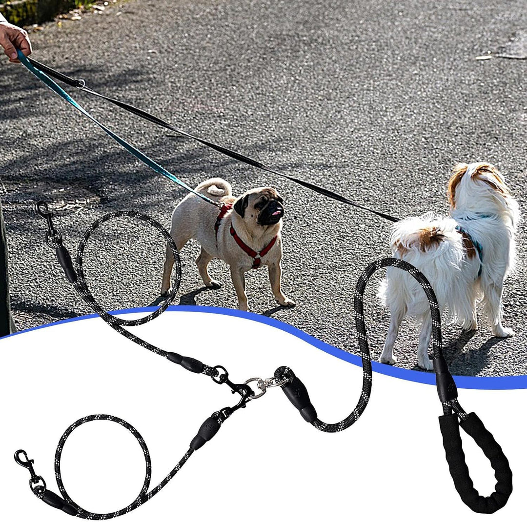 Hundeleine ohne Verheddern | Doppelkabel für zwei Hunde ohne Verheddern – Zubehör für Haustiere mit