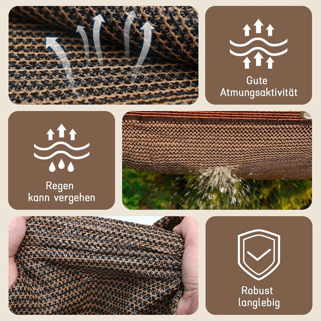 Schattierungsnetz mit ösen - Sonnensegel Garten 2X3m Schattennetz Outdoor Sonnenschutz Schattiernetz