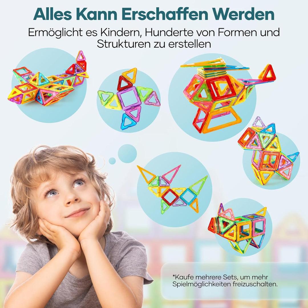 Assark 98pcs Magnetische Bausteine, Castle Magnetblöcke Konstruktion Bauen Blöcke Set für Kinder Spi