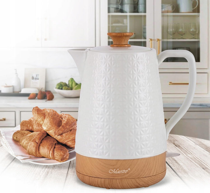 Feel MAESTRO MR-076 Wasserkocher, Keramik, Weiss, 2 l, 1800 W