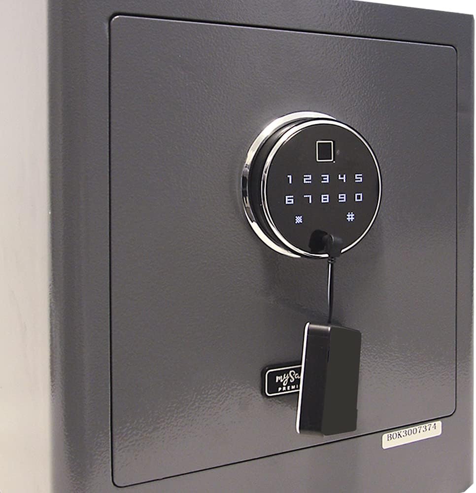 mySafe Premium 350 | elektronischer Schrank-Tresor | Zahlencode & Fingerscan | modernes Design | hoh