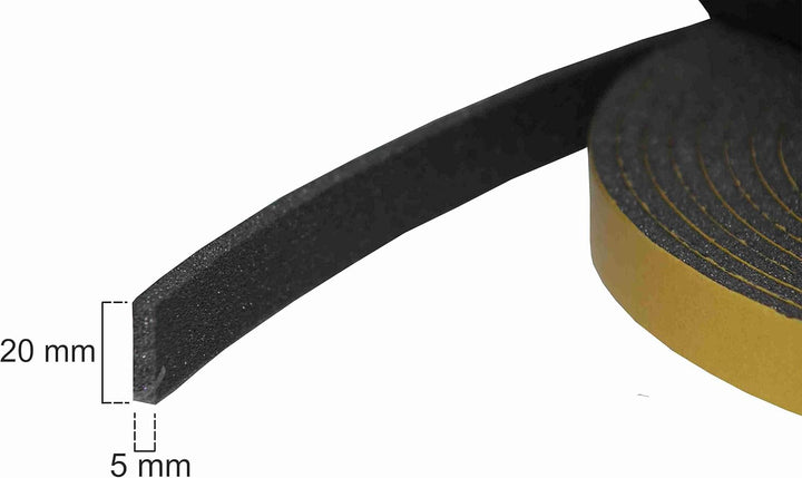 Selbstklebendes 5MM Thermo-Dichtungsband, Luft-und Kälteabdichtung, selbstklebend, 2 cm hoch, 10 m l
