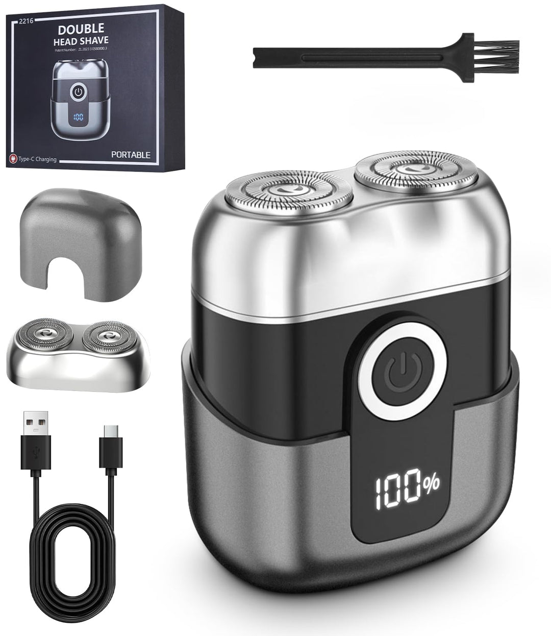 Mit LED -Anzeige Mini Rasierer Herren, IPX6 Wasserdicht Mini Rasierer, Bringen Sie Einen Ersatzwerkz