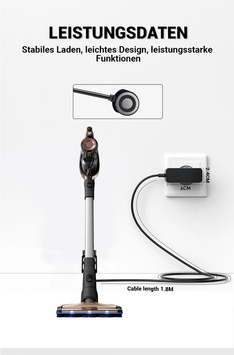 Bouge 30V Ladekabel Netzteil Ersatzteile Kompatibel mit Philips SpeedPro Max FC6729 FC6826/01 FC6823