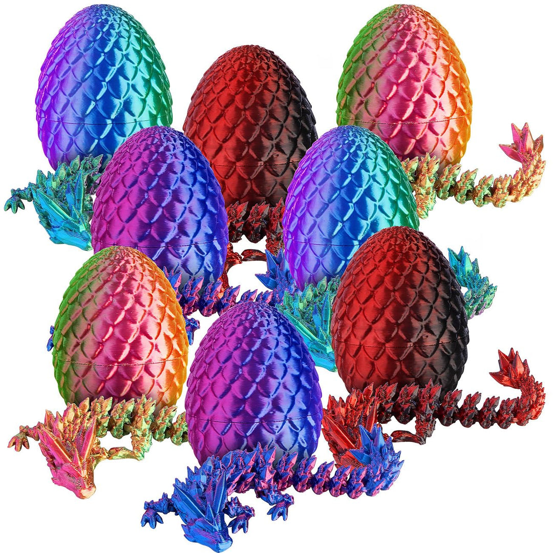 Spiuel-Ei: 8er-Set 3D-gedruckte Dracheneier mit Mini-Drachenfiguren, 12,7 cm