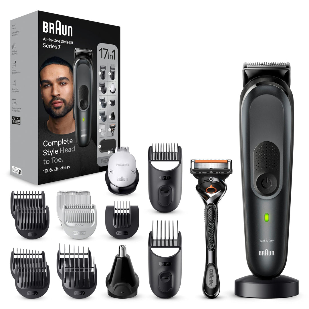Braun All-In-One Bartpflege Bodygroomer Set, 17-in-1 Barttrimmer / Bartschneider, Nasenhaartrimmer,
