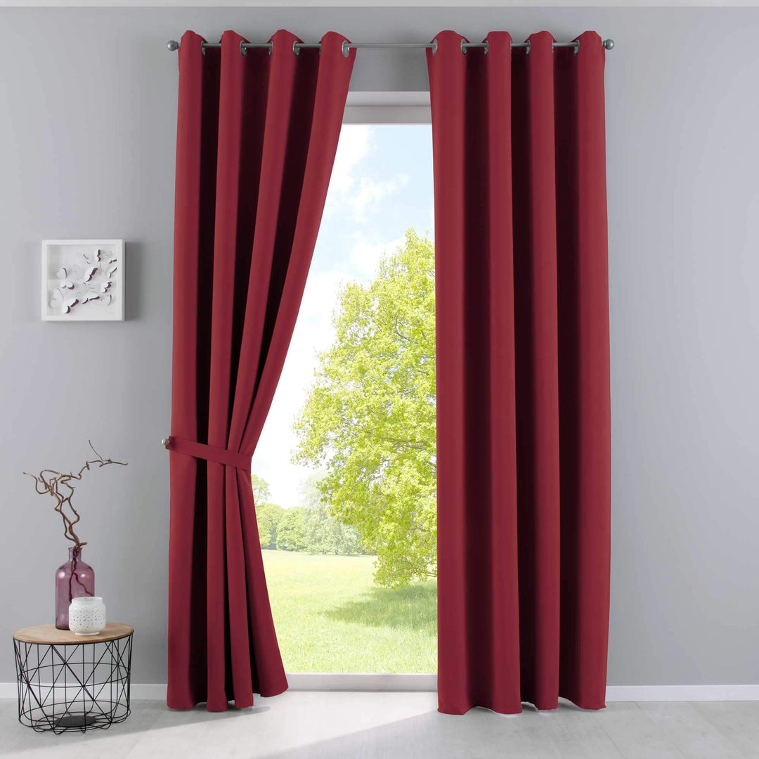 Gardinenbox Vorhänge Blickdicht »Newyork« Bordeaux HxB 245x140 cm 2er-Pack Thermo-Gardinen Verdunkel