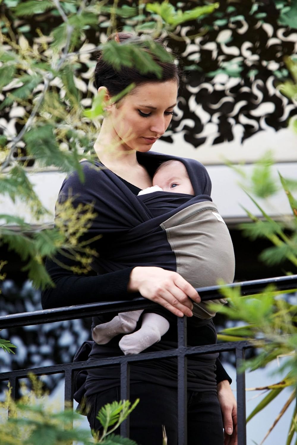 Je Porte Mon Bebe Schal, Anthrazit/Oliv Anthrazit und Olivgrün, Anthrazit und Olivgrün