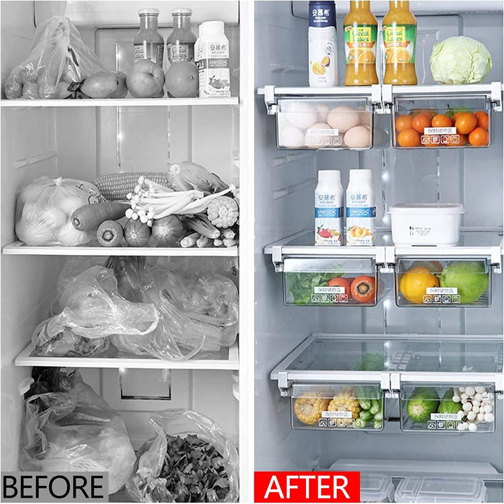 Skycase Kühlschrank Organizer,Durchsichtig Kühlschrank Aufbewahrungsbox,Ausziehbare Einstellbar Kühl