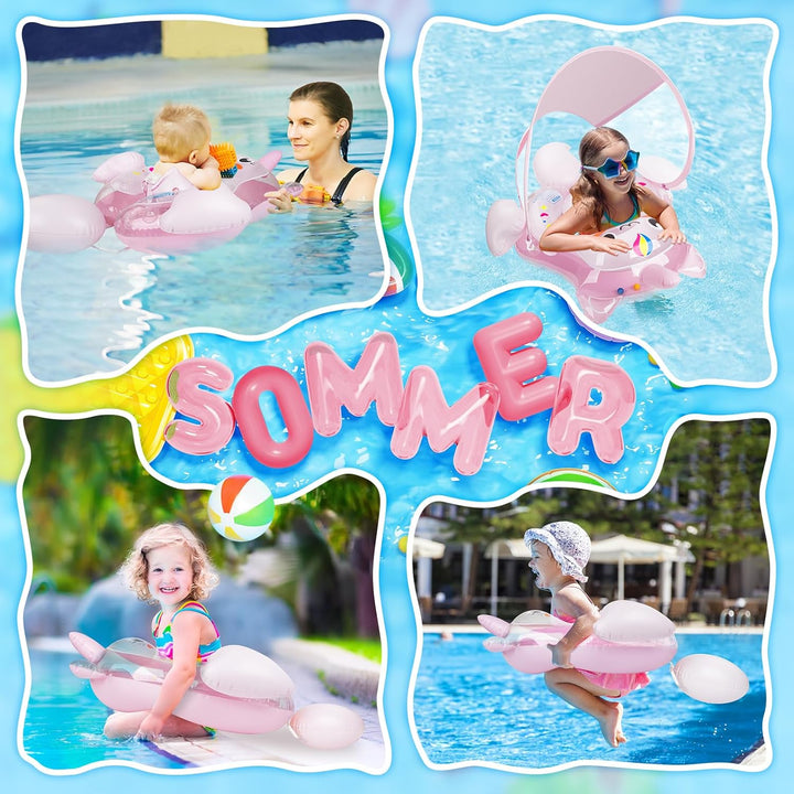 Parner Schwimmring Baby mit UPF50+ Sonnendach, Schwimmhilfe Baby für den Pool, Verstellbarer Sicherh