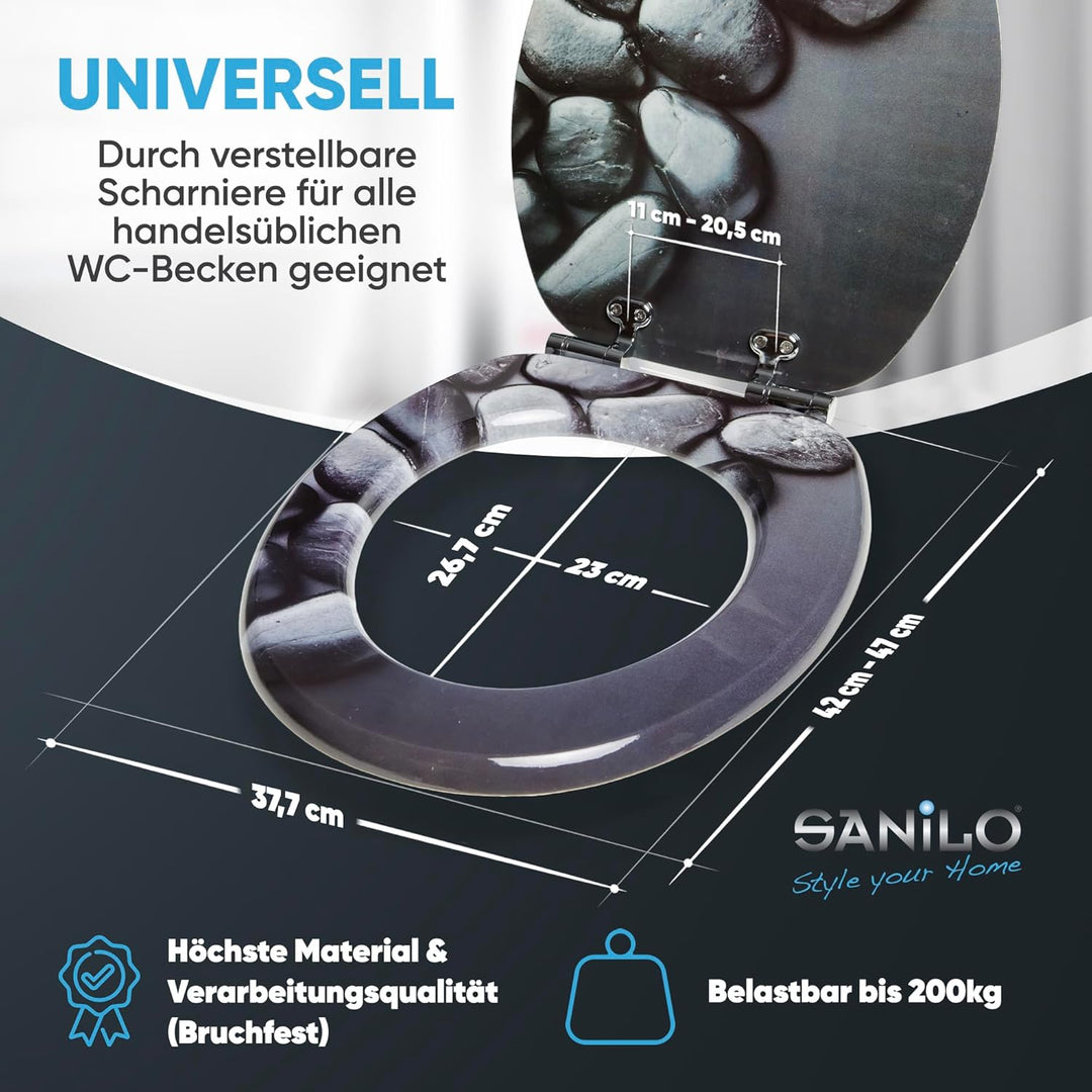 Sanilo WC Sitz mit Absenkautomatik, viele schöne Toilettendeckel zur Auswahl, hochwertige und stabil
