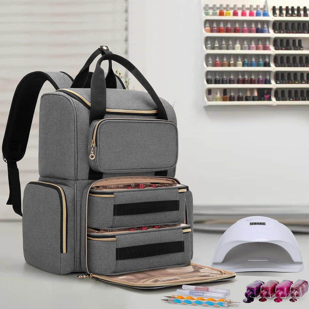 Luxja Nagellack-Organizer für 70 Flaschen, Grau, Grau