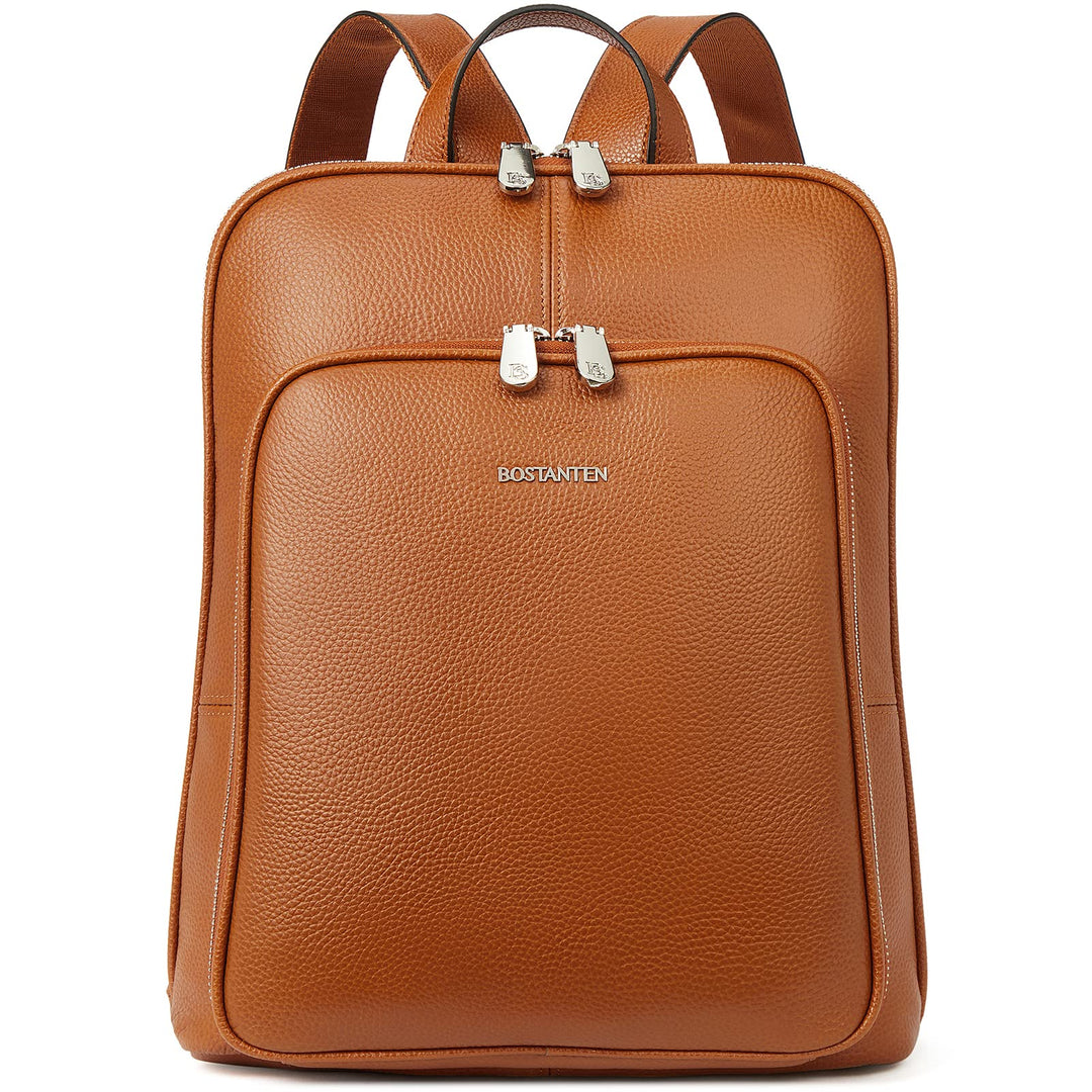 BOSTANTEN Leder Rucksack Damen Reiserucksack Tagesrucksack Casual Backpack Daypacks Braun A-02-braun