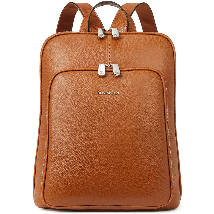 BOSTANTEN Leder Rucksack Damen Reiserucksack Tagesrucksack Casual Backpack Daypacks Braun A-02-braun