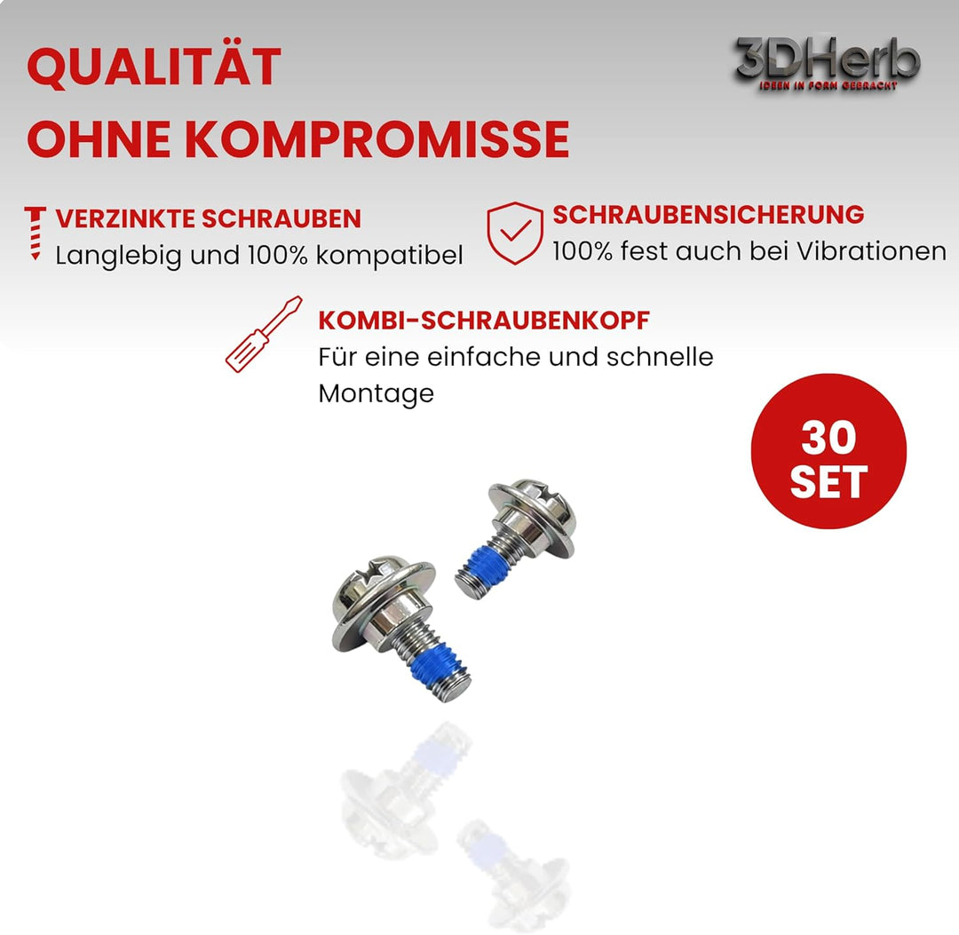 30 x Klingen Ersatzmesser + Schrauben, Ersatzklingen kompatibel mit Segway Navimow Mähroboter für la