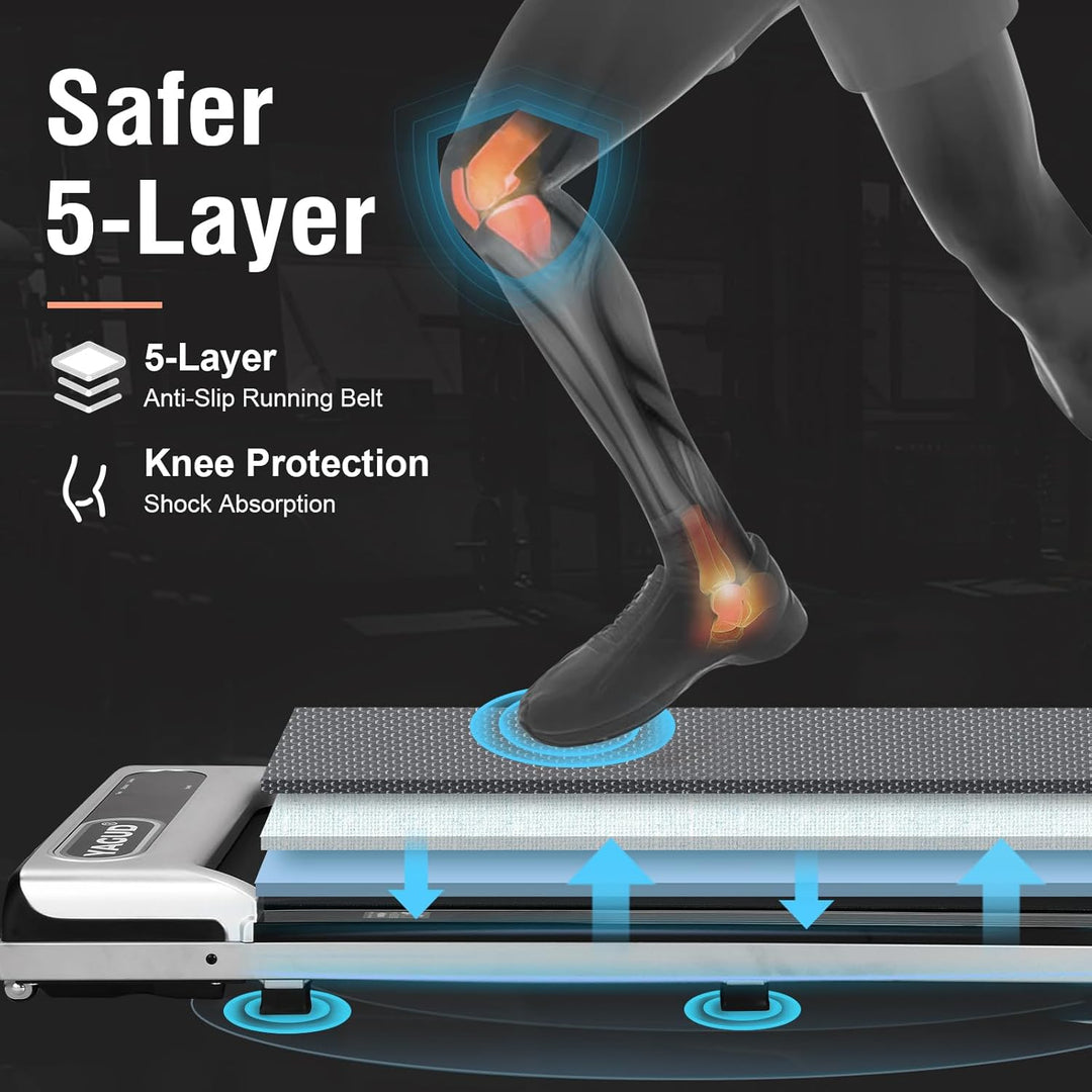 Laufband für Zuhause klappbar, Untertisch-Laufband, 2,5 PS Walking Pad mit Fernbedienung und LED-Dis